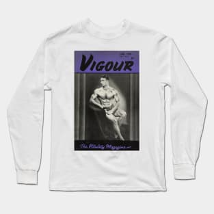 VIGOUR Vitality Magazine - Vintage Physique Muscle Male Model Magazine Cover Long Sleeve T-Shirt